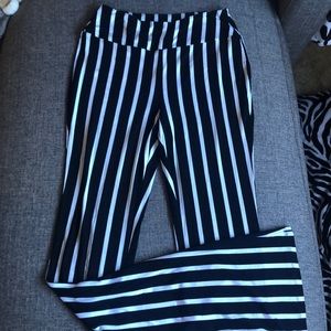 Black&White Striped Beetlejuice Cotton Pants-Small